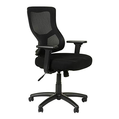 Alera ALEELT4214S Elusion II Series Mesh Mid-Back Synchro with Seat Slide Chair, Black