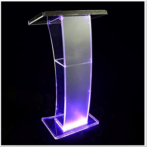 Generic Clear Acrylic Lectern Podium Stand with LED Light - Church Conference Lecture Table
