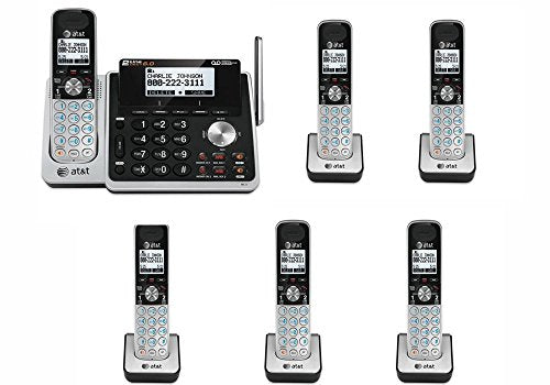 AT&T TL88102 2 Line Phone System with 6 HANDSETS Answering System DECT 6.0