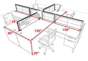 UTM Furniture Modern Aluminum Office Workstation Desk Set, OT-SUL-FPS59