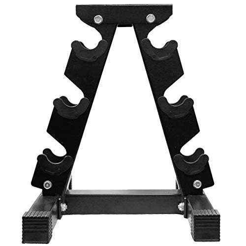 JFIT Dumbbell Set w/Durable Rack, Double Neoprene Coated Workout Weights, Solid Design Rack, 74 LB Set