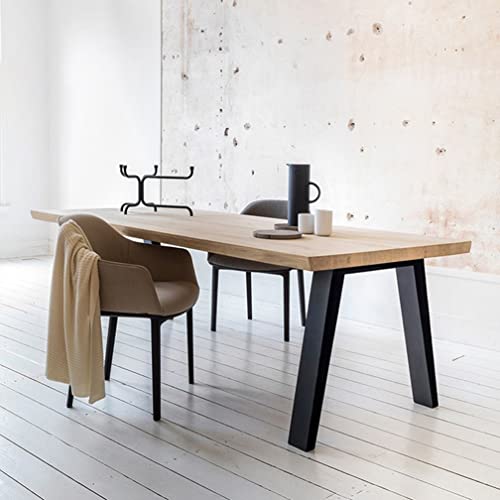 Modern Simple Solid Wood Table with Strong Metal Legs | 5cm Thick Pine Table Top (300x120x75cm)