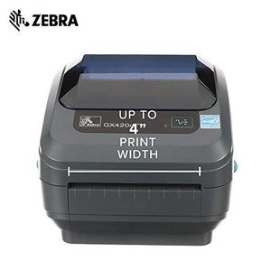 Zebra - GX420d Direct Thermal Desktop Printer for Labels, Receipts, Barcodes, Tags, and Wrist Bands - Print Width of 4 in - USB, Serial, and Ethernet Port Connectivity