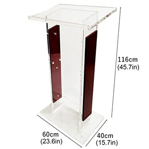 HAicom Clear Acrylic Vertical Podium Stand, 43.5" Tall - Floor-Standing Podium for Church, Office, School