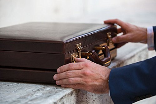 Maxwell Scott Personalized Men's Italian Leather Attache Case - Strada Brown