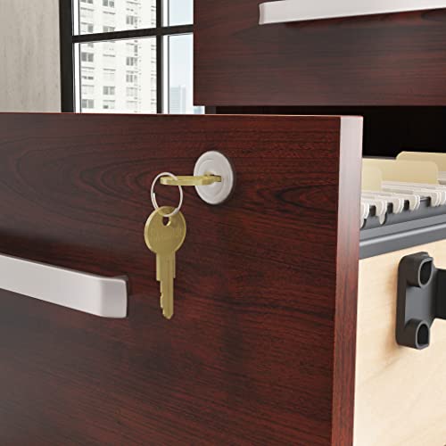 Sauder OfficeWorks Affirm 3 Drawer Mobile File Cabinet, Classic Cherry, 15.55" x 19.45" x 28.43