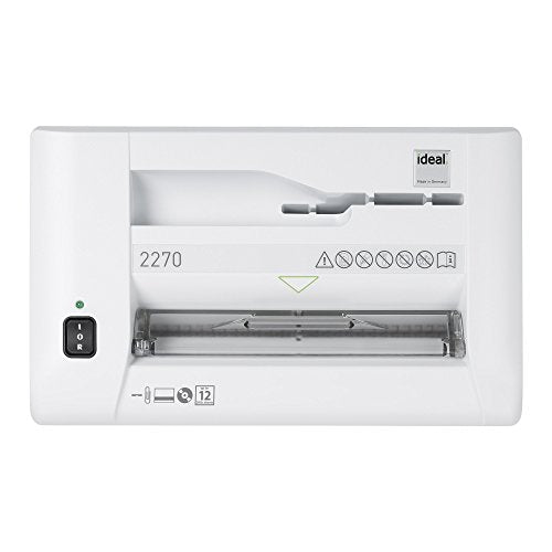 ideal. 2270 Continuous Operation Strip-Cut Deskside Paper/Staple/Paper Clip/Credit Card/CD/DVD Shredder, 10–12 Sheet Feed Capacity, 5 Gallon Bin, 1/5 Horsepower Motor, P-2 Security Level