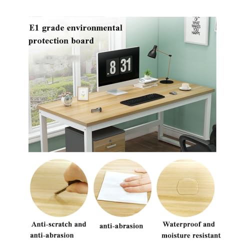 NIZAME Executive Desk with Adjustable Foot Cushion, Carbon Steel Frame - Black, 140x60x75cm