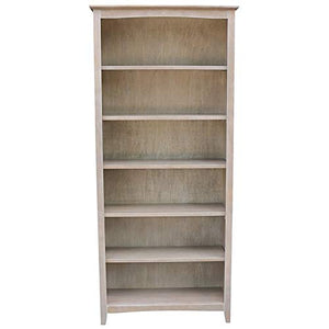 International Concepts SH09-3227A Shaker Bookcase, 72", Washed Gray Taupe
