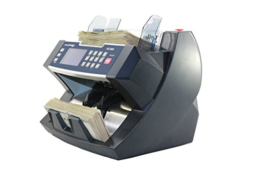 AccuBANKER Bank Grade Batch Value Bill Counter AB5800 Money Counter Machine with Total Value Per Denomination Hopper Capacity 300 Bills & Counterfeit Detector MG + UV (AB5800)