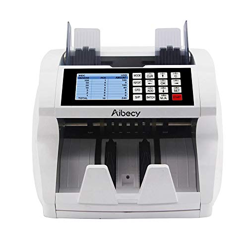 Aibecy Bill Counter Multi-Currency Mixed Denomination Count Automatic Counting Machine LCD Display with UV MG IR Counterfeit Detector Value Image Shows Usage and Common Problems
