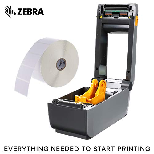 Zebra ZD410 Direct Thermal Printer Plus 2.25 X 1.25 in Z-Perform 2000D Thermal Labels Print Width of 2 in USB Bluetooth 1 in Core Labels 6 Rolls