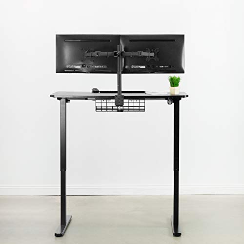 VIVO Electric 47 x 24 inch Stand Up Desk, Complete Height Adjustable Standing Workstation, Frame and Top, Push Button Controller, Black, DESK-EV47TB