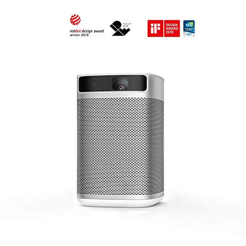 XGIMI MoGo Pro Android TV Projector,1080P Full HD Mini Smart Projector,Portable WiFi/Bluetooth Harman/Kardon Speaker,300 ANSI Lumen Indoor/Outdoor Theater Native Android 9.0 Video Projector