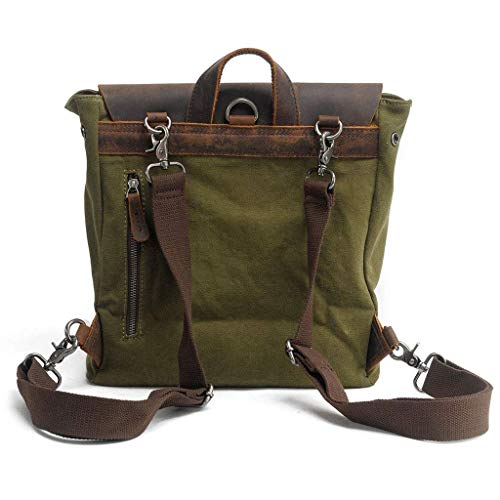 YLHXYPP Green Business Briefcase, Canvas Laptop Bag, Waterproof Large Capacity School Bag, Multifunctional Outdoor Travel Backpack