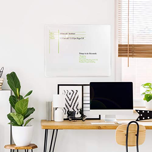 Viztex Glacier Polar White Multi-Purpose Grid Glass Dry Erase Board 30" x 40"