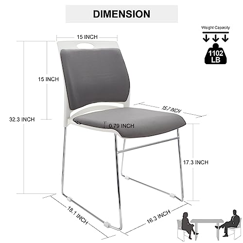 VACYOVKE Stackable Guest Chairs Set - 100 Pack, 1102LB Capacity
