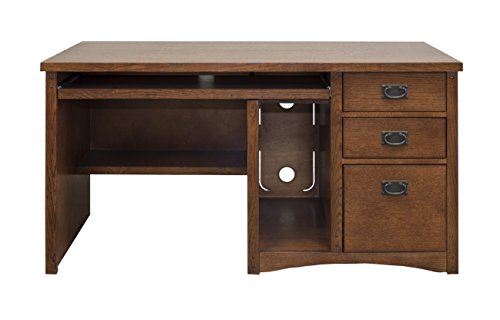 Martin Furniture Mission Pasadena Single Pedestal Computer Desk