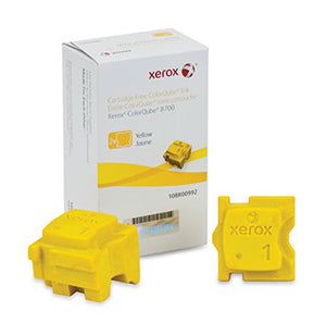 Genuine Xerox Yellow Solid Ink Sticks for The Xerox ColorQube 8700 (2 pcs/Box), 108R00992