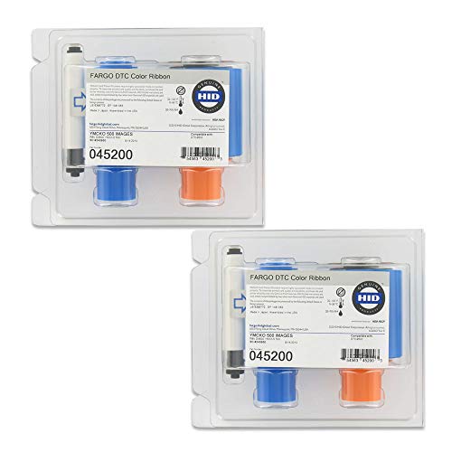 Fargo 45200 YMCKO Color Ribbon for DTC4500 & DTC4500e Printers 500 Prints - 2 Pack