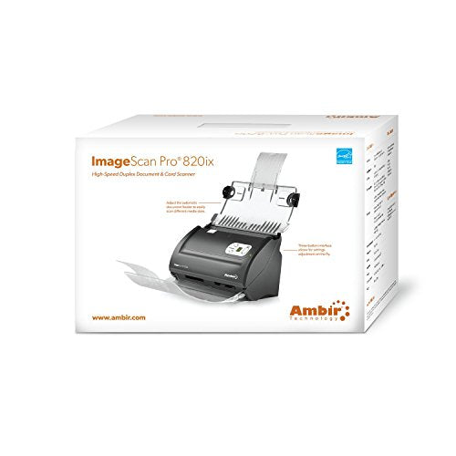 Ambir ImageScan Pro 820i (DS820-AS) High-Speed Duplex Document and ID Scanner with Automatic Document Feeder