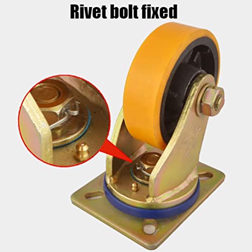 IkiCk Furniture Casters 4-Piece Swivel Rubber Industrial Castors with Brakes