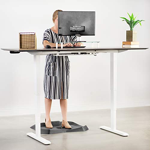 VIVO White Electric Dual Motor Stand Up Desk Frame with Cable Management Rack, Ergonomic Height Adjustable Standing DIY Workstation, DESK-V103EW