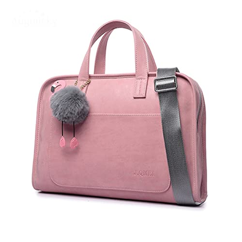 WFJDC PU Leather Handbag Briefcase Fashion Women Laptop Bag Messenger Carrying Case Notebook Shoulder Bags (Color : B, Size : 13.3-14.1 inch)