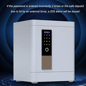 Jiaong Smart Alarm Safe,Digital Fingerprint Password Anti-Theft Safes Deposit Box,Bedside Cabinet Safes,Automatic Door Opening,Perfect for Home Office Hotel Business Jewelry Cash Use Storage