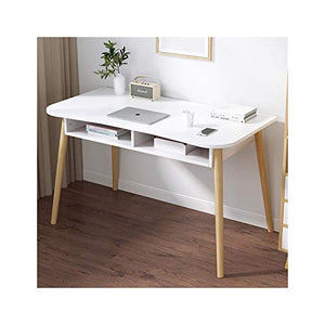LICHUAN Computer Desk Study Computer Desk with Storage Modern Simple Laptop Table Writing Computer PC Desk Workstation for Home Office Writing Desk (Color : White, Size : 1206072cm)