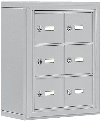 Salsbury Industries 19035-06ASK Cell Phone-3 Unit Surface Mounted-Master Keyed Locks with 5-Inch Diameter Compartments, Aluminum