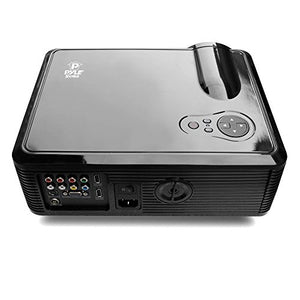 Pyle Updated Video  Projector 5” - LCD Panel LED Cinema Home Theater with Built-in Stereo Speakers, 2 HDMI Ports & Keystone Adjustable Picture Projection for TV PC Computer & Laptop - PRJLE33