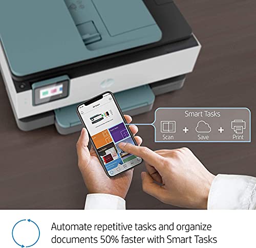 HP OfficeJet Pro 8000 Series All-in-One Printer, for Home Office- Print Copy Scan Fax- Duplex Print, Voice-Activated, 35-Page ADF, WiFi and Cloud-Based Wireless Printing Bundle + USB Printer Cord