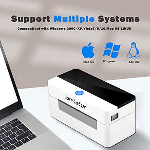 Shipping Label Printer,4x6 Shipping Label Printer with Holder for Home Small Business,USB Label Printer for Shipping Packages,Compatible with UPS,Amazon,Shopify, FedEx,Support Multiple Systems