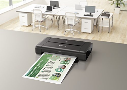 Canon IP110 Photo Printer, 9.0PPM, 50Sht Cap, 12-Inch x7-Inch x2-1/2-Inch, BK