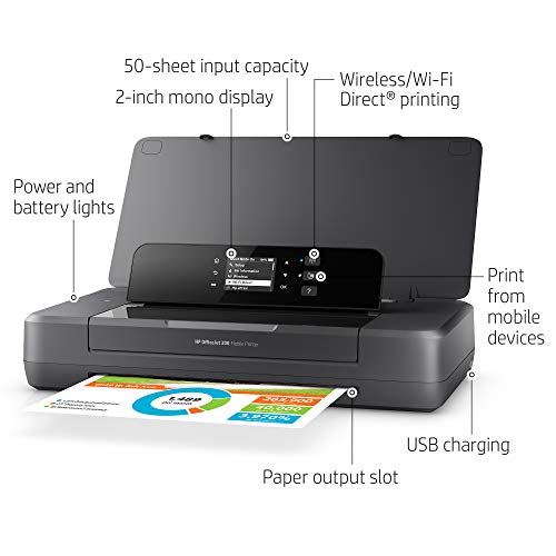 HP OfficeJet 200 Portable Printer with Wireless & Mobile Printing (CZ993A), Grey, 2.7