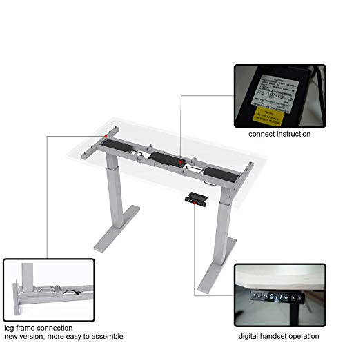 LYL&R 2 Electric Motor，Sit Standing Height Adjustable Desk， Ergonomic Workstation, Height from 26" to 43",Easy Assemble, Computer Table for Display. (60''30'', Walnut)