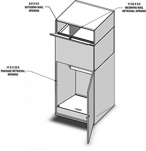 dVault Full Service Vault DVCS0015 Secure Curbside Mailbox/Package Drop with Locking Letterbox (Black)