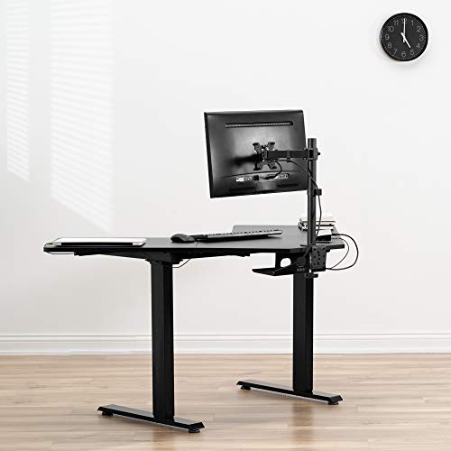 VIVO Electric Height Adjustable 47 x 47 inch Corner Stand Up Desk, Black 3-Piece Table Top, Black Frame, Complete Standing Workstation, DESK-E1L94B