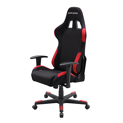 DXRacer Formula Series OH/FD01/NR Black Racing Seat Office DX Racer Chair Gaming Ergonomic Adjustable Computer Chair with - Included Head and Lumbar Support Pillows (Black/Red)