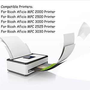Compatible with Ricoh MPC2500 Toner Cartridges Used in Ricoh Aficio MPC 2000 2500 3000 2525 3030 Printer Black Yellow Cyan Magenta Laser Printer Accessories Black2