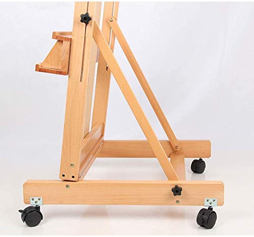 Studio Easel Canvas Display Stand Large Beech Multifunction Profession Studio Easel Indoor Canvas Ad Display Stand with Wheel Artist Storage Painting Easel