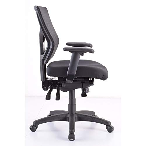Lorell LLR62001 Multifunctional Mesh Mid-Back Executive Chair Black