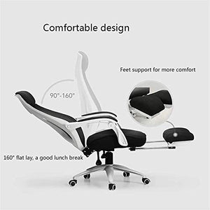 KouRy Ergonomic Mesh Office Gaming Chair with Lumbar Support - White