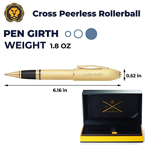 Cross Pen | Engraved Cross Peerless 125 Rollerball - 23K Gold Plated Pen. Custom Engraving of a Name or Message by Dayspring Pens Included for a Unique Luxury Gift Pen.