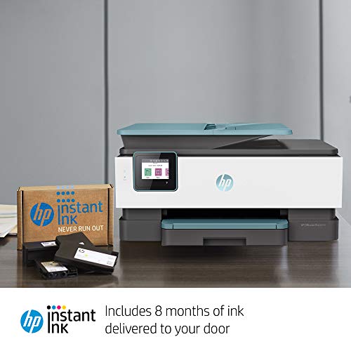 HP OfficeJet Pro 8035 All-in-One Wireless Printer - Includes 8 Months of Ink, HP Instant Ink, Works with Alexa - Oasis (3UC66A)