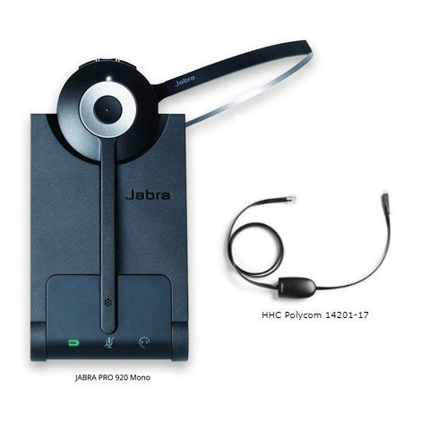 Jabra PRO 920 Mono Entry Level Wireless Headset with Polycom 14201-17 EHS