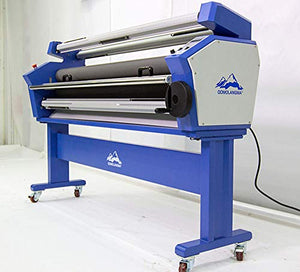 Qomolangma USA 110V 55in Full-auto Wide Format Cold Laminator Heat Assisted Large Format Laminating Machine with Trimmer and Stand