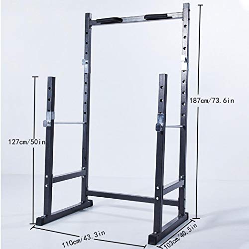 XESRT Adjustable Power Rack, Half Power Cage Squat Rack, Multi-Function Workout Station for Weightlifting Bodybuilding Strength Training Equipment