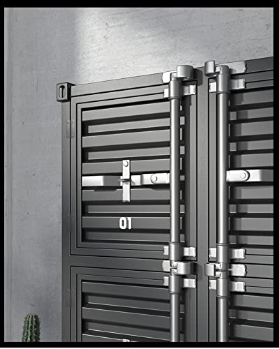 Industrial Storage Cabinet with Door, Gray Metal Locker Cabinet - 4 Doors